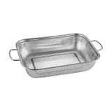 Gümüş Paslanmaz Çelik Makarna Sebze Meyve Süzgeç 32x40 Cm Inox