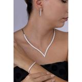 Gümüş Pazarım V Pırlanta Model Su Yolu Süzme 925 Ayar Gümüş Düğün Seti