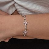Gümüş Pembe Lotus Çiçeği Kadın Bileklik SL8969