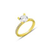 Gümüş pırlanta modeli onix ve zirkon taşlı, tek taş tamtur yüzük [barcode] Altın 11