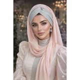 Gümüş Pudra Simli Burgu Model Hazır Abiye Şal