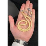 Gümüş Püsküllü Kapsül Limon Damla Kehribar Tesbih