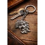 Gümüş Renk Bahamut Figürlü Metal Anahtarlık Unisex Tasarım