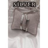 Gümüş Renk Çivi Ve Cartier Bileklik Set 843