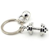 Gümüş Renk Dambıl Ağırlık Fitness Bodybuilding Halter Metal Anahtarlık KC272