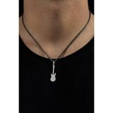 Gümüş Renk Gitar Model Unisex Arnavut Zincir Çelik Kolye
