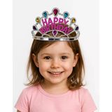 Gümüş Renk Happy Birthday Yazılı Doğum Günü Tacı 60 Cm P79756s1473