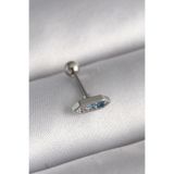 Gümüş Renk Mavi Zirkon Taşlı Tragus Piercing