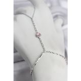 Gümüş Renk Pirinç Zirkon Taşlı Pembe Kalp Model Şahmeran TG27SN772