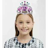 Gümüş Renk Taç Üzeri Pembe Birthday Prenses Yazılı Çocuk Parti Tacı 11X12 Cm (5047)