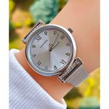 Gümüş Renk Taşlı Çelik Kordonlu Vintage Kadın Kol Saati - Gümüş - Gri