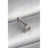 Gümüş Renk Üçgen Zirkon Taşlı Tragus Piercing - Ebj241123w29390