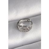 Gümüş Renk Zirkon Taşlı Ay Yıldız Model Tragus Piercing - EBJ241123W29474