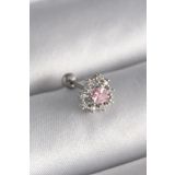 Gümüş Renk Zirkon Taşlı Kalp Tragus Piercing - EBJ241123W29382