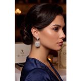 Gümüş Renk Zirkon Taşlı Kare Model Kadın Abiye Küpe - Ebj260701w44213