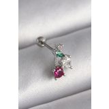 Gümüş Renk Zirkon Taşlı Tragus Piercing - EBJ241123W29378
