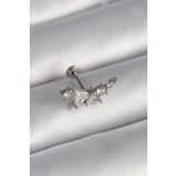 Gümüş Renk Zirkon Taşlı Tragus Piercing - EBJ241123W29488