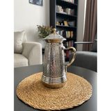 Gümüş Renkli Bakır Petek Desenli Sürahi - 1,8 lt