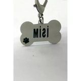 Gümüş Renkli Çelik Metal Köpek Künyesi, Tek Ebat