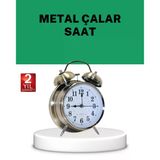 Gümüş Renkli Sessiz Işıklı Dekoratif Masa Üstü Çalar Saat Alarmlı Mir56080949