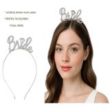 Gümüş Renkli Taşlı “Bride” Gelin Tacı 24242451527