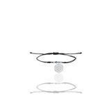 Gumus Rodyumlu Nazarli Yasam Cicegi Siyah İpli Sans Bileklik Sgtl12462rodaj