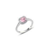 Gumus Rodyumlu Pembe Tasli Kare Yuzuk Sgtl10764pembe