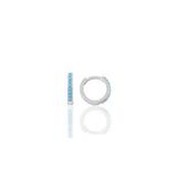 Gümüş Rodyumlu Turkuaz Taşlı 10 mm Halka Küpe Tragus Piercing Helix Kıkırdak Küpesi