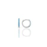 Gümüş Rodyumlu Turkuaz Taşlı 11 mm Halka Küpe Tragus Piercing Helix Kıkırdak Küpesi