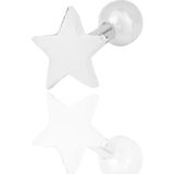 Gümüş rodyumlu yıldız modeli Tragus helix Piercing küpe