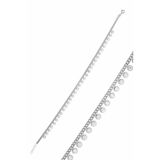 Gümüş Rodyumlu Zirkon Taşlı Gurmet Zincirli Halhal Sgtl10533rodaj