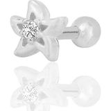 Gümüş rodyumlu zirkon taşlı yıldız modeli Tragus helix Piercing küpe