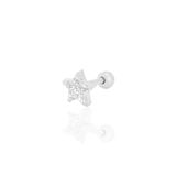 Gumus Rodyumlu Zirkon Tasli Yildiz Tragus Helix Piercing Kupe Sgtl12422rodaj