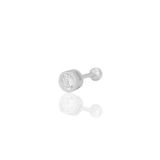 Gumus Rodyumlu Zirkon Tek Tas 5 Mm Tragus Helix Piercing Kupe Sgtl12420rodaj