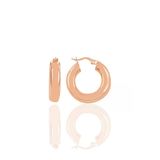 Gümüş Rose 5 Mm Kalınlığında 21 Mm Büyüklüğünde Kalın Gümüş Halka Küpe Sgtl10935rose