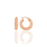 Gümüş rose 5 mm kalınlığında 21 mm büyüklüğünde kalın gümüş halka küpe