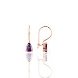 Gümüş rose ametis taşlı çengelli damla küpe SGTL10118MOR