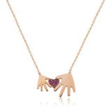 Gümüş Rose Anne Çocuk Eli Bayan Kolye SL3225