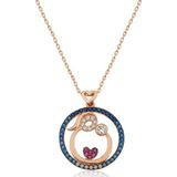 Gümüş Rose Anne Ve Bebek Sevgisi Bayan Kolye SL3228