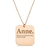 Gümüş Rose Anne Yazılı Plaka Bayan Kolye SL3131