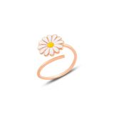 Gümüş Rose Ayarlanabilir Papatya Yüzük Sgtl10987rose