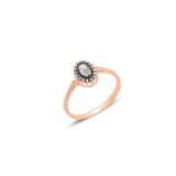 Gumus Rose Elmas Monturlu Oval Yuzuk. Sgtl11472rose