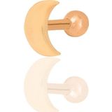 Gümüş rose hilal modeli Tragus helix Piercing küpe