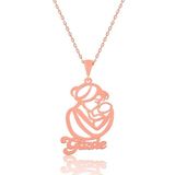 Gümüş Rose İsimli Anne Çocuk Sevgisi İsimli Kolye SL2744