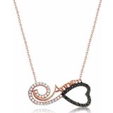 Gümüş Rose Kalpli Sonsuzluk Annem Kolye SL4524