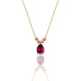 Gümüş Rose Kırmızı Taşlı Doricalı Damla Kolye Sgtl11140kırmızı