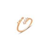Gümüş rose love yazılı zirkon taşlı ayarlamalı yüzük
