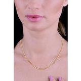 Gümüş rose örgü modeli italyan zincir kolye SGTL11809ROSE