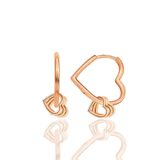 Gümüş rose özel tasarım sallantılı 20 mm kalp küpe [barcode]