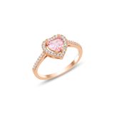 Gumus Rose Pembe Tasli Pirlanta Monturlu Kalp Modeli Yuzuk Sgtl12299pembe